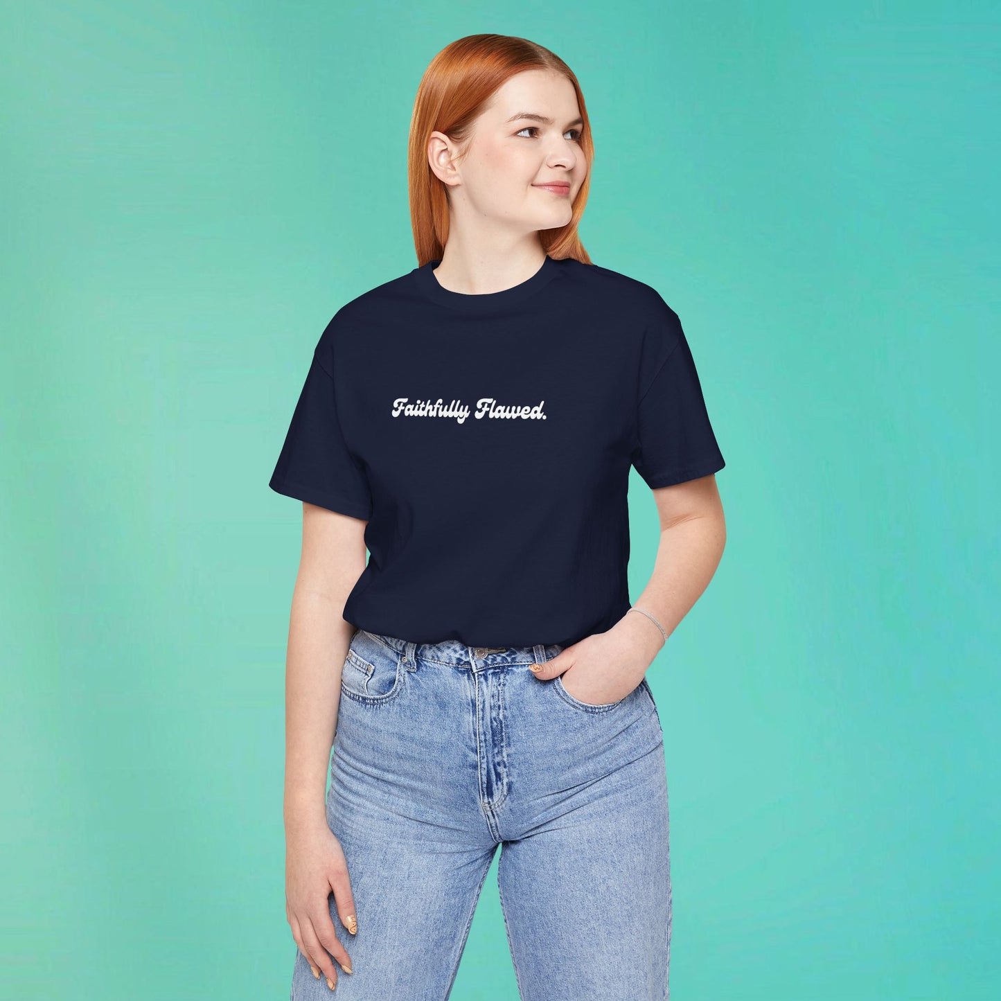 Faithfully Flawed Navy Tee