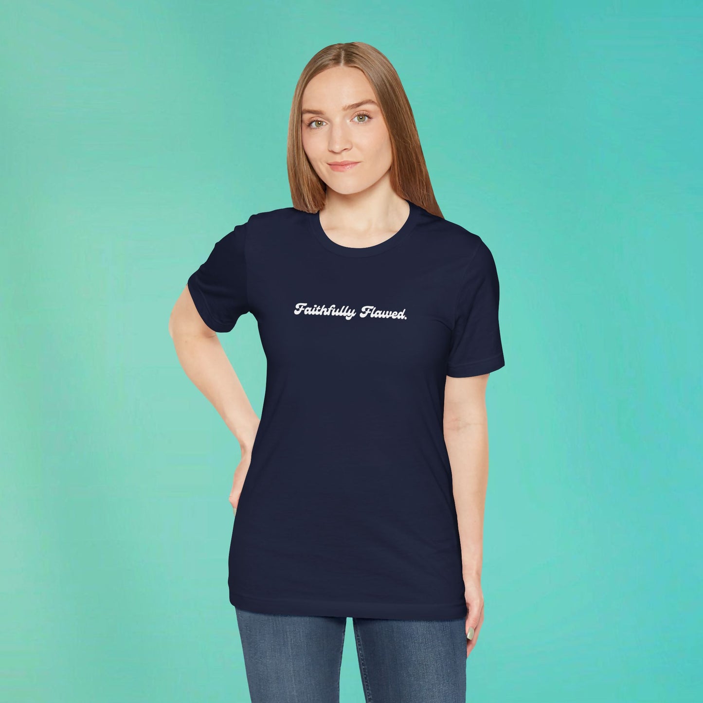 Faithfully Flawed Navy Tee