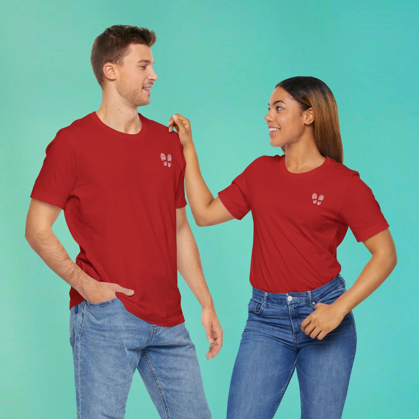 Sunday Running Club Red Distressed White Tee