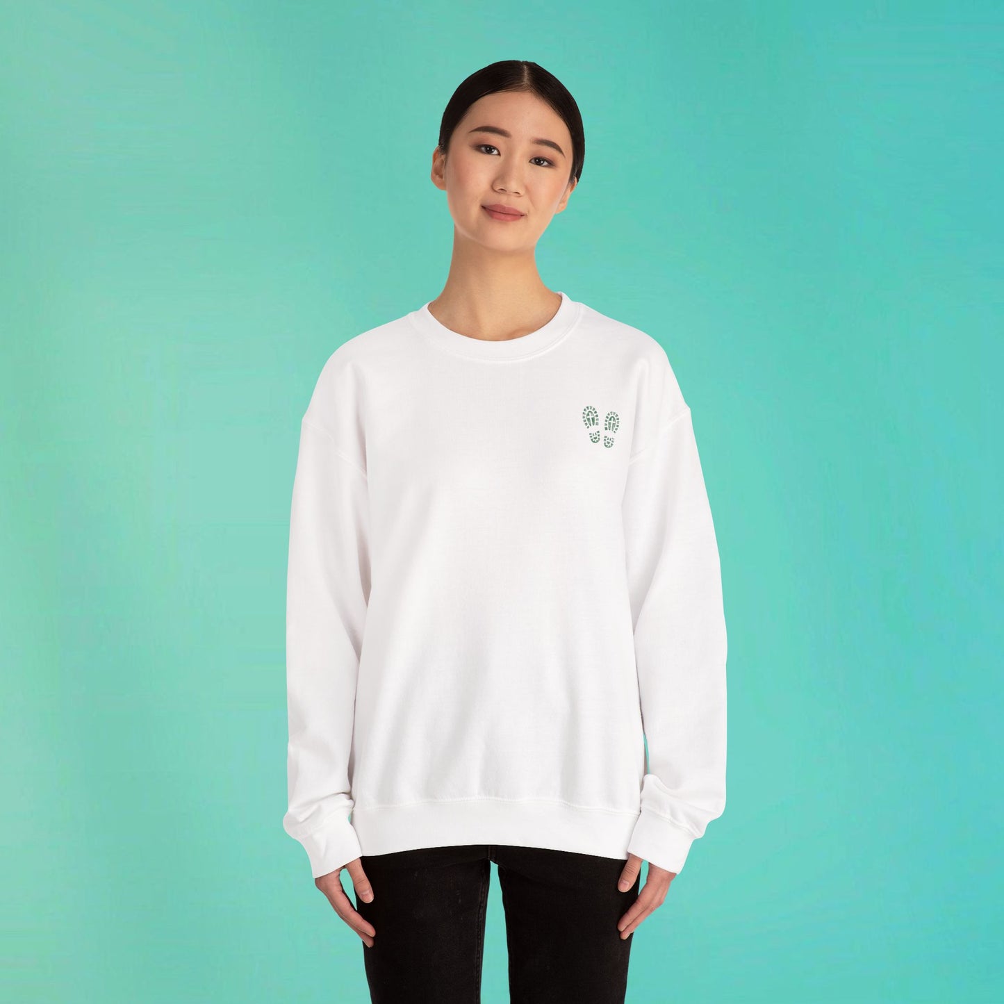 Sunday Running Club White Distressed Green Sweatshirt