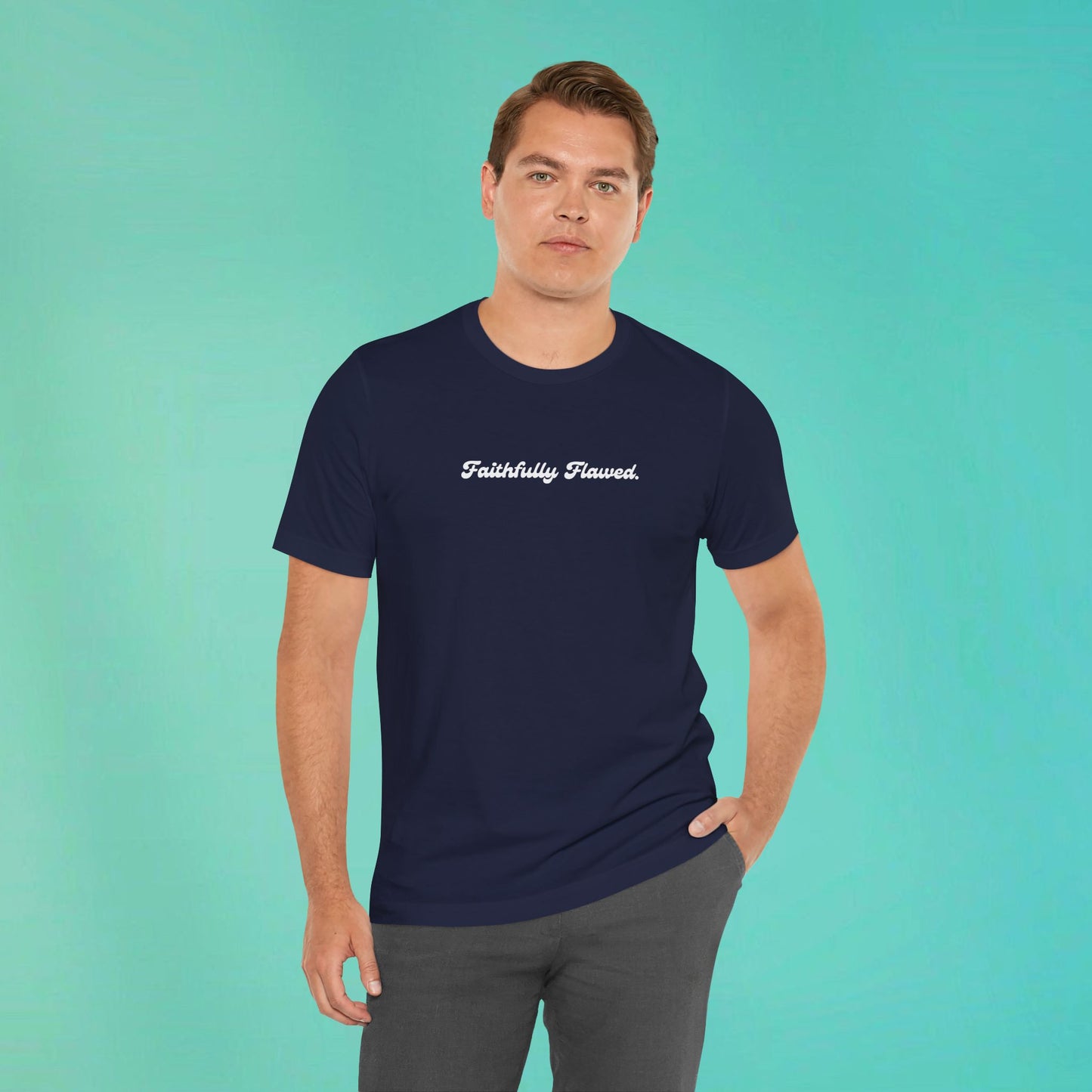 Faithfully Flawed Navy Tee
