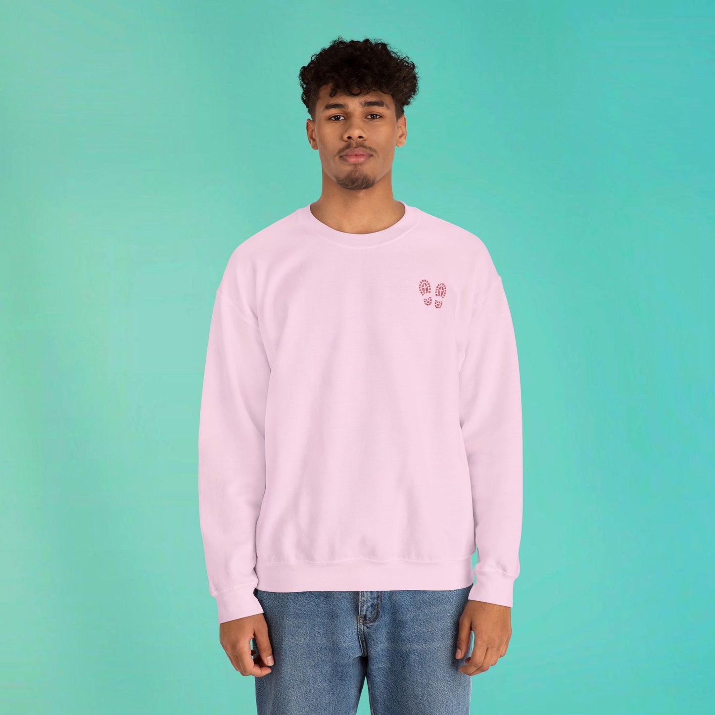 Sunday Running Club Pink Distressed Red Sweatshirt