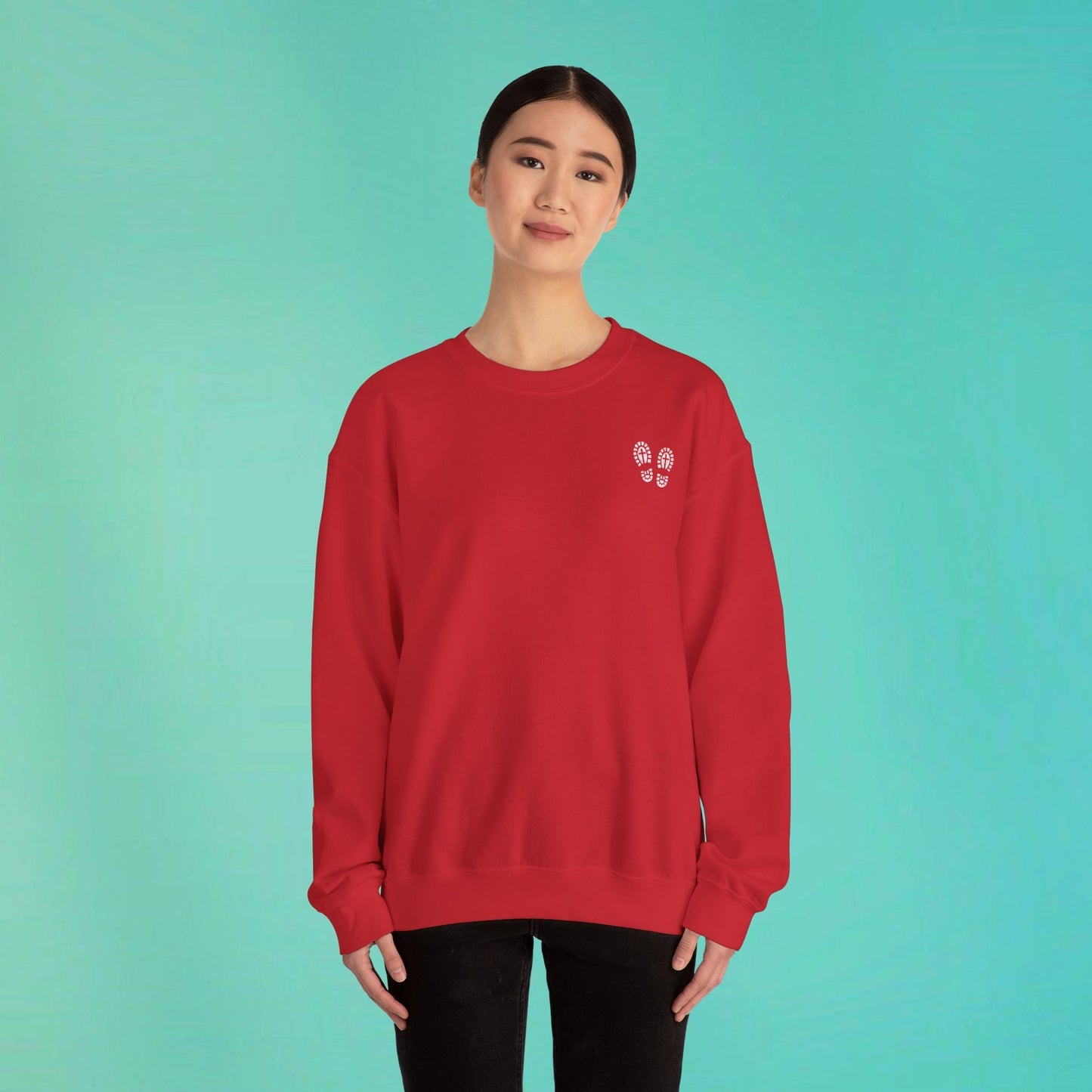 Sunday Running Club Red Distressed White Sweatshirt