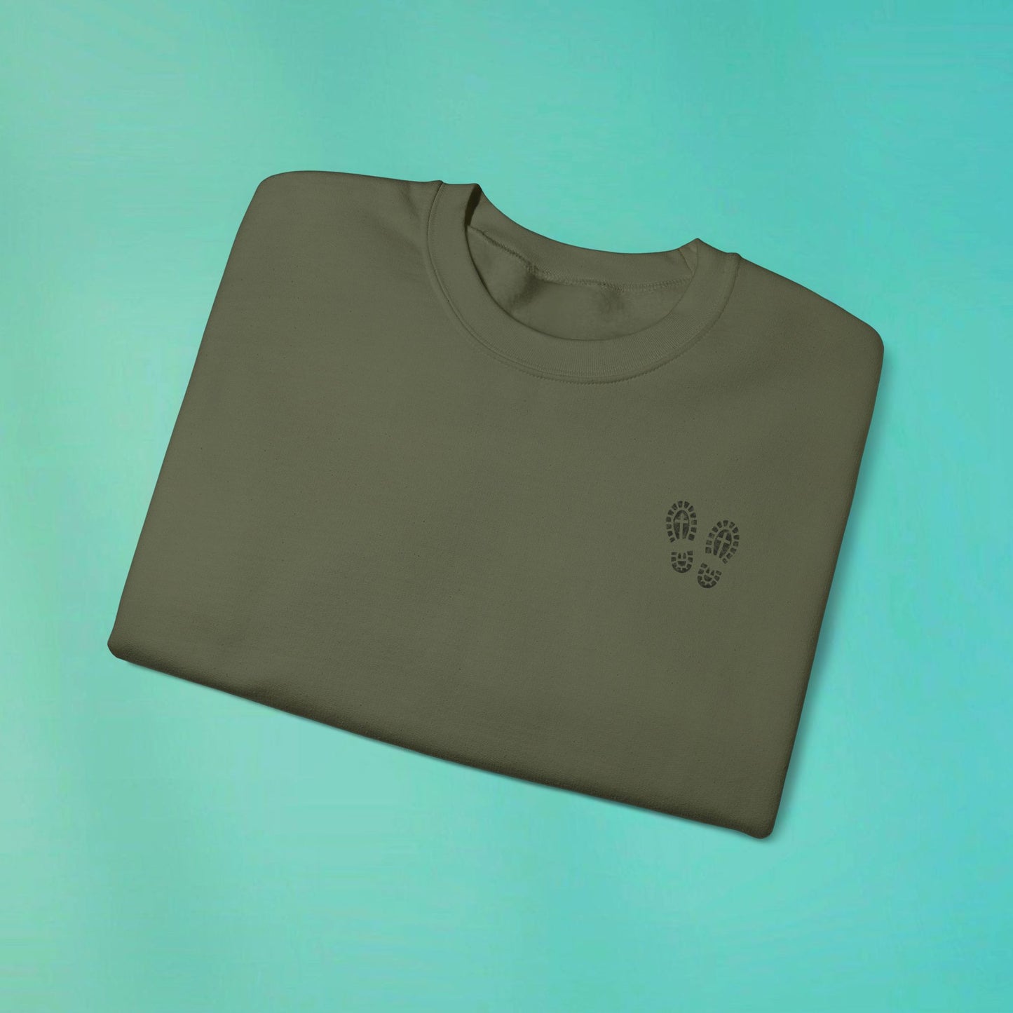 Sunday Running Club Military Green Distressed Black Sweatshirt