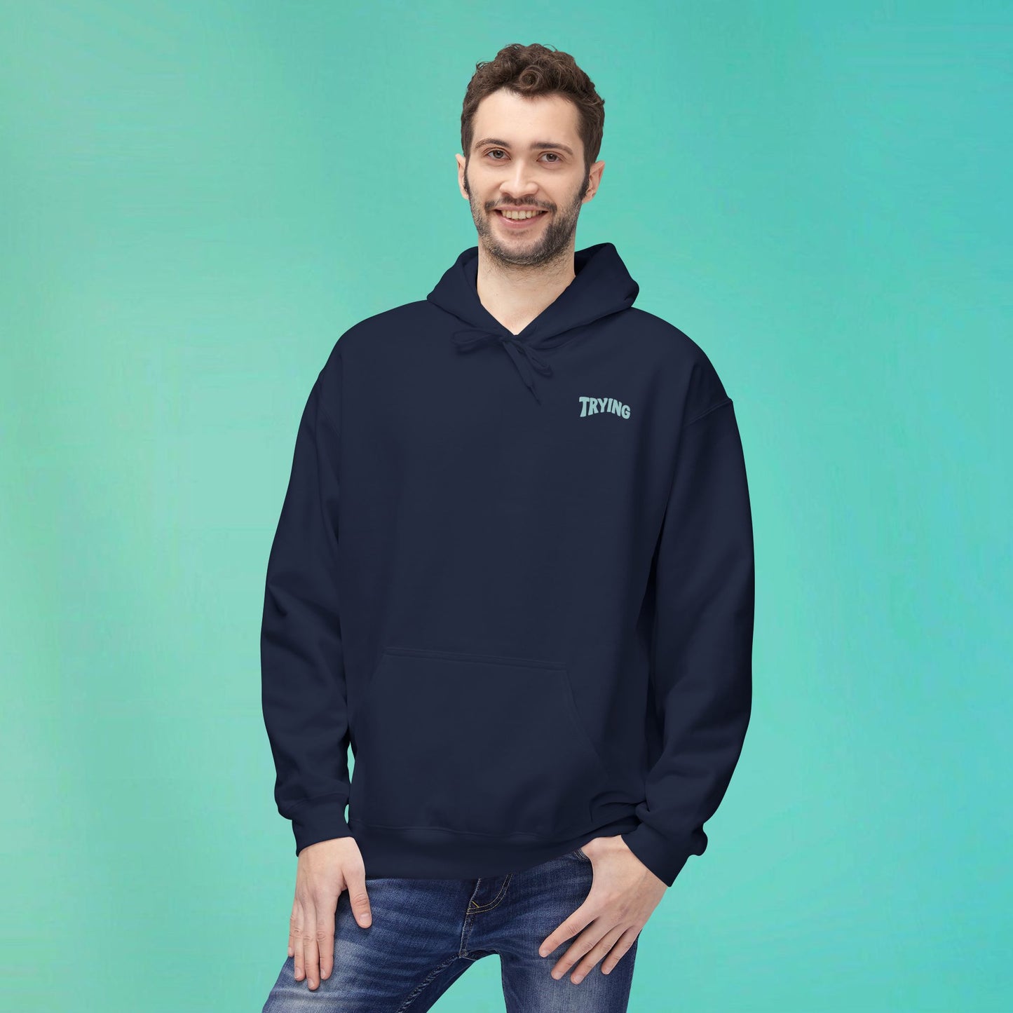 Trying My Best Navy Hoodie
