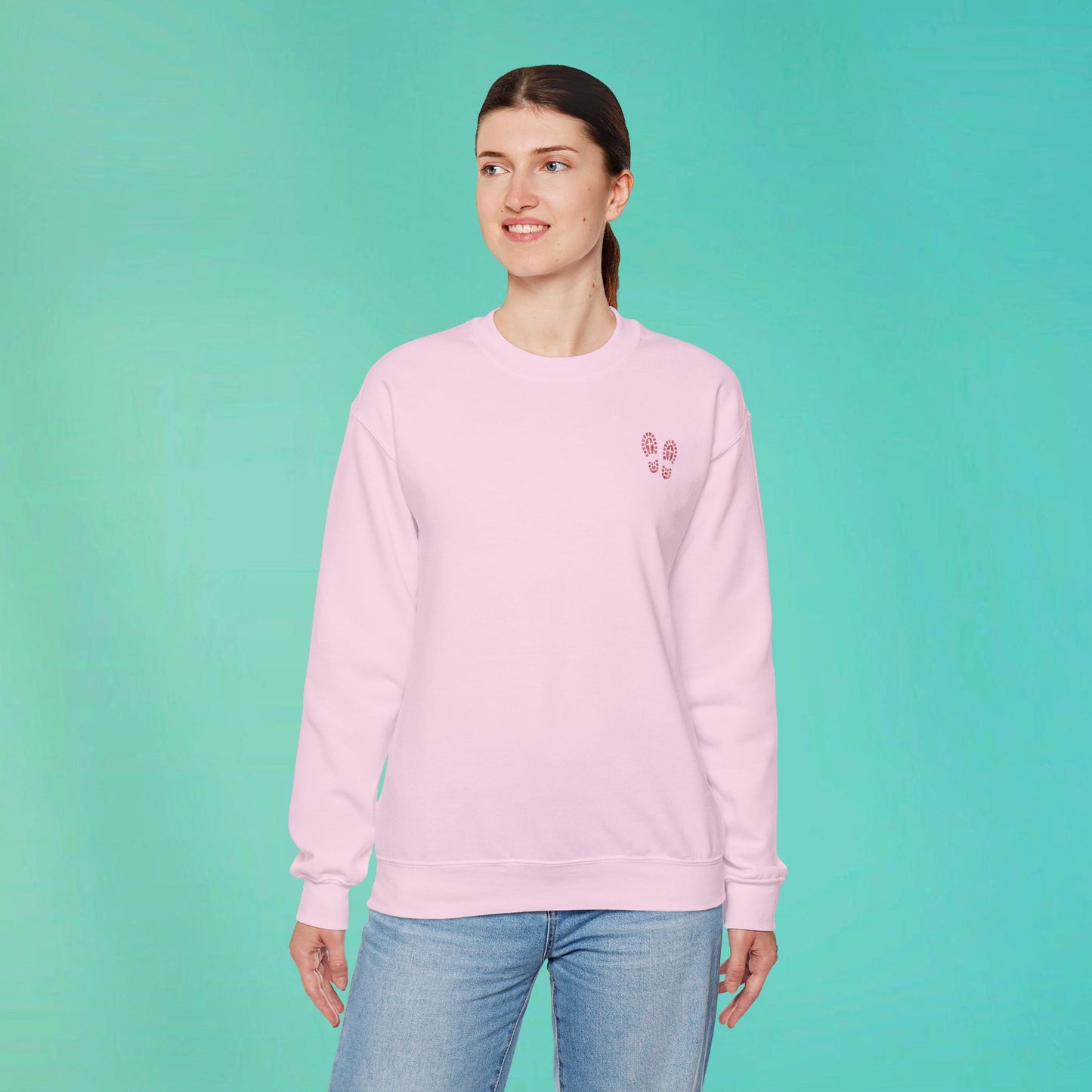 Sunday Running Club Pink Distressed Red Sweatshirt