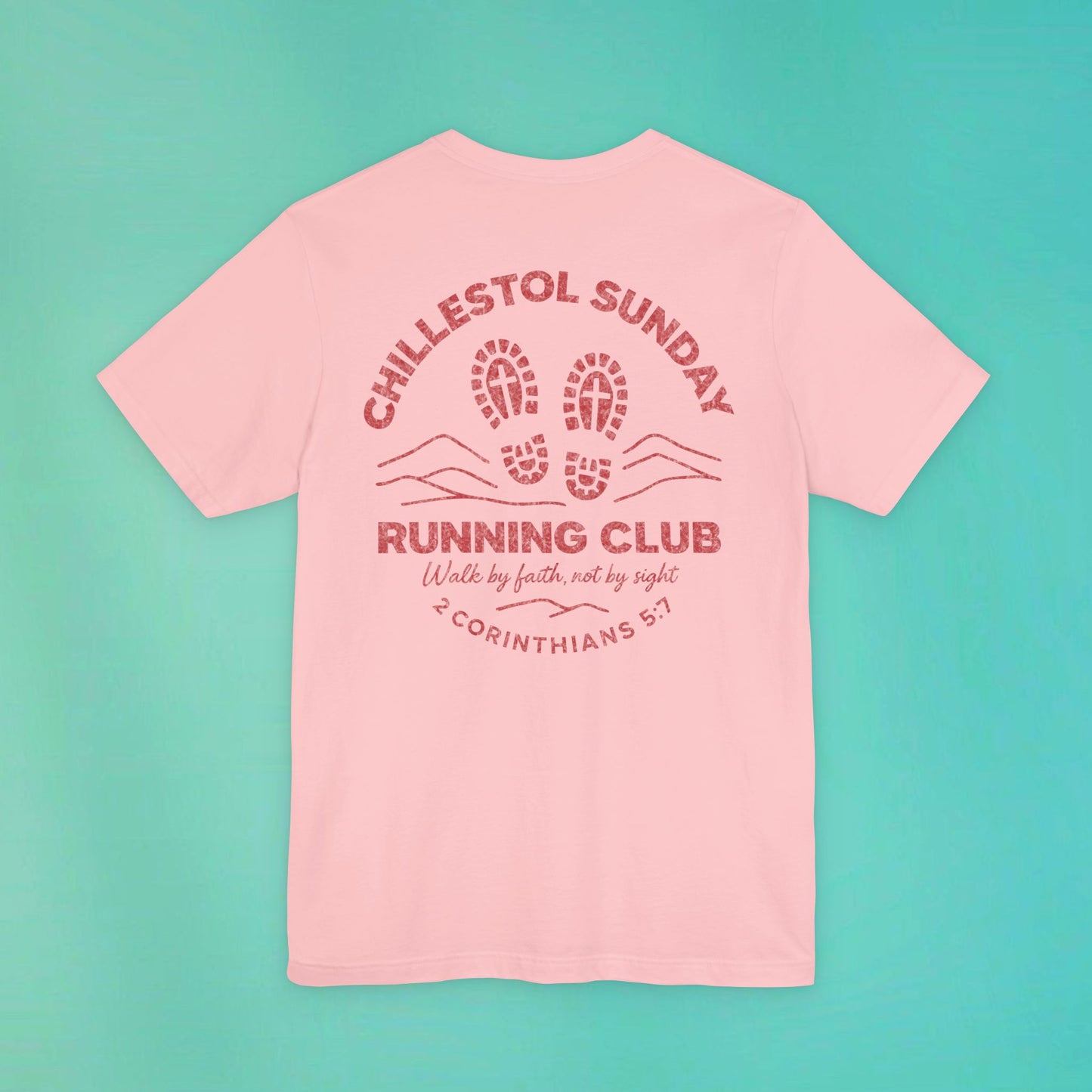 Sunday Running Club Pink Distressed Red Tee