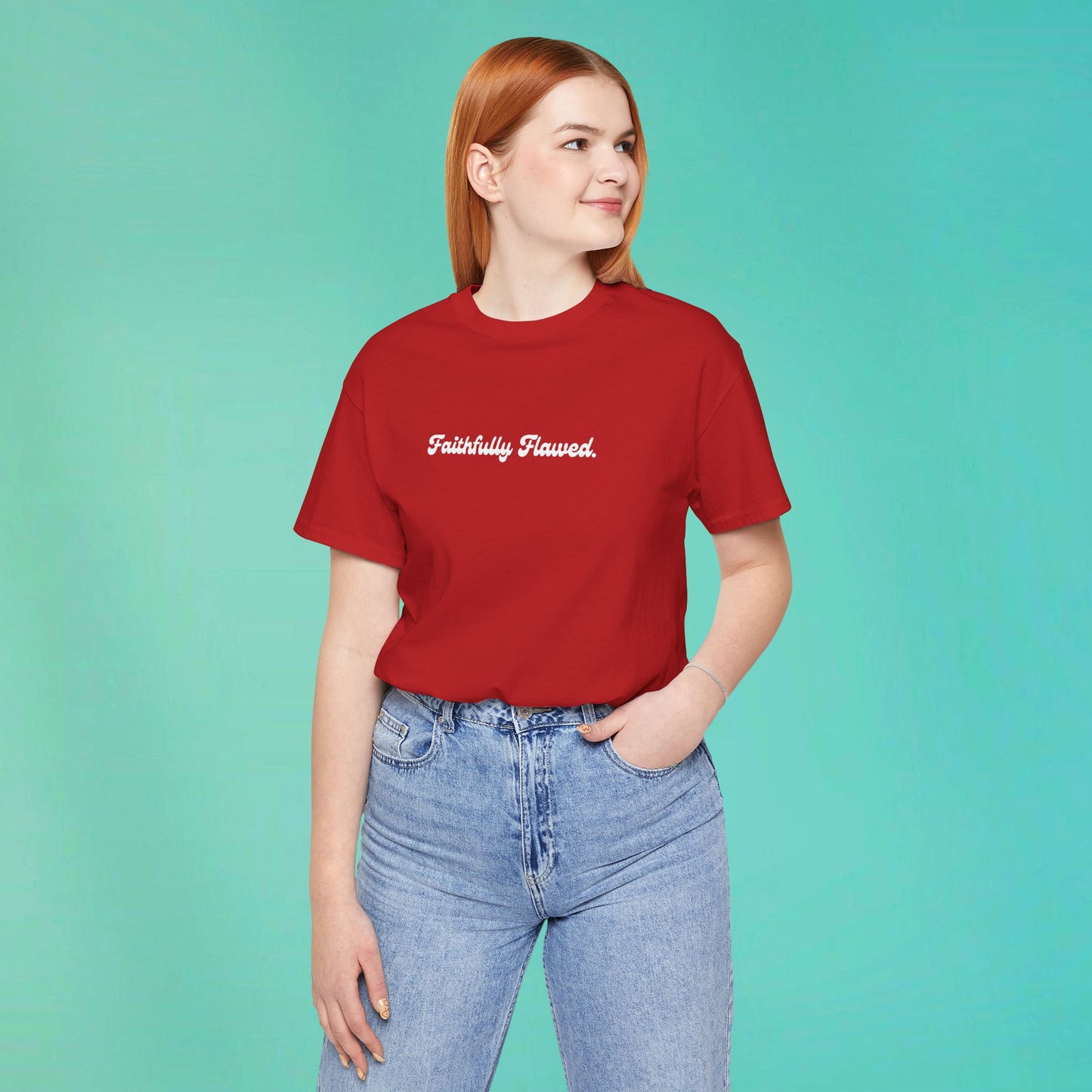 Faithfully Flawed Red Tee