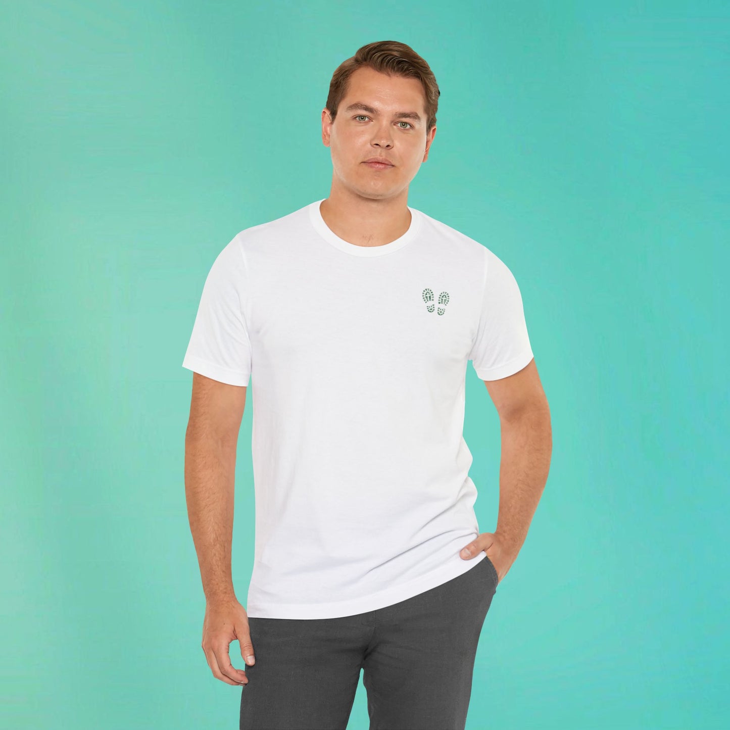 Sunday Running Club White Distressed Green Tee