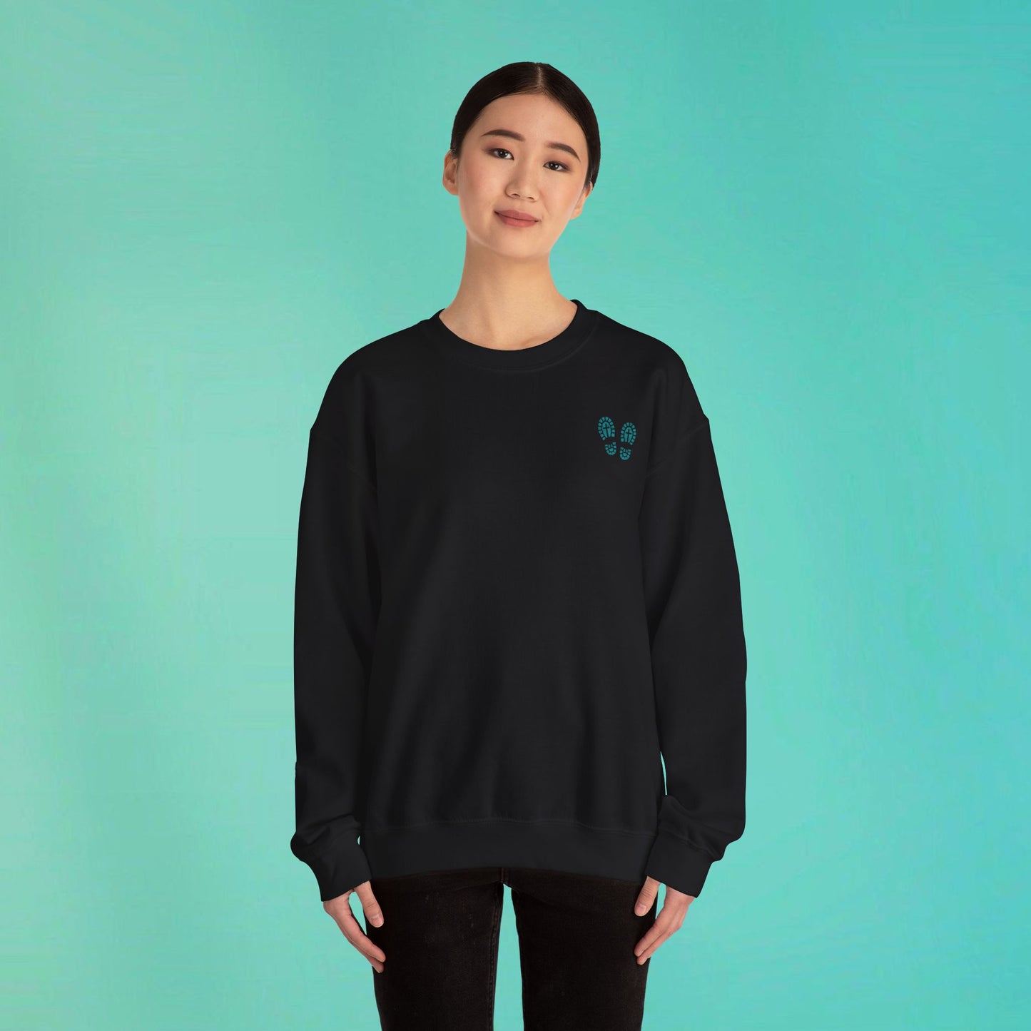 Sunday Running Club Black Distressed Teal Sweatshirt