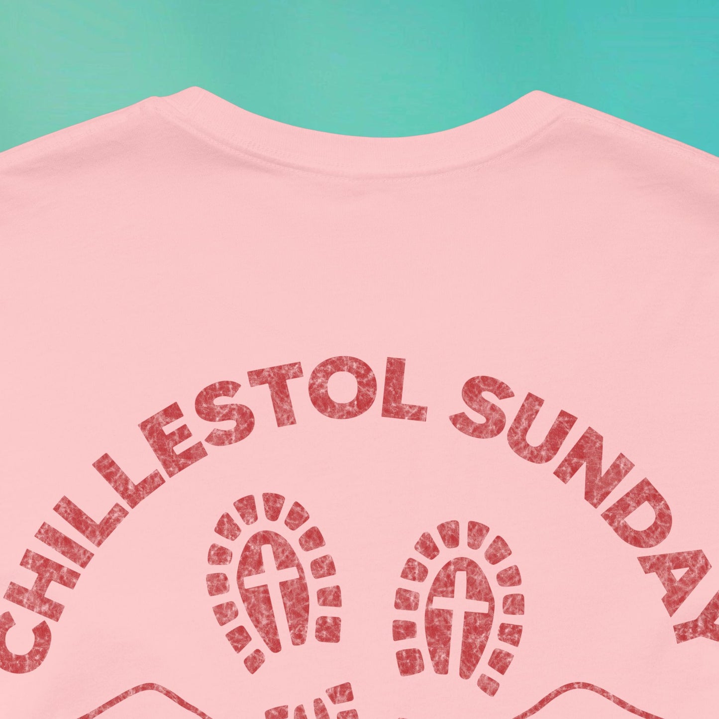 Sunday Running Club Pink Distressed Red Tee