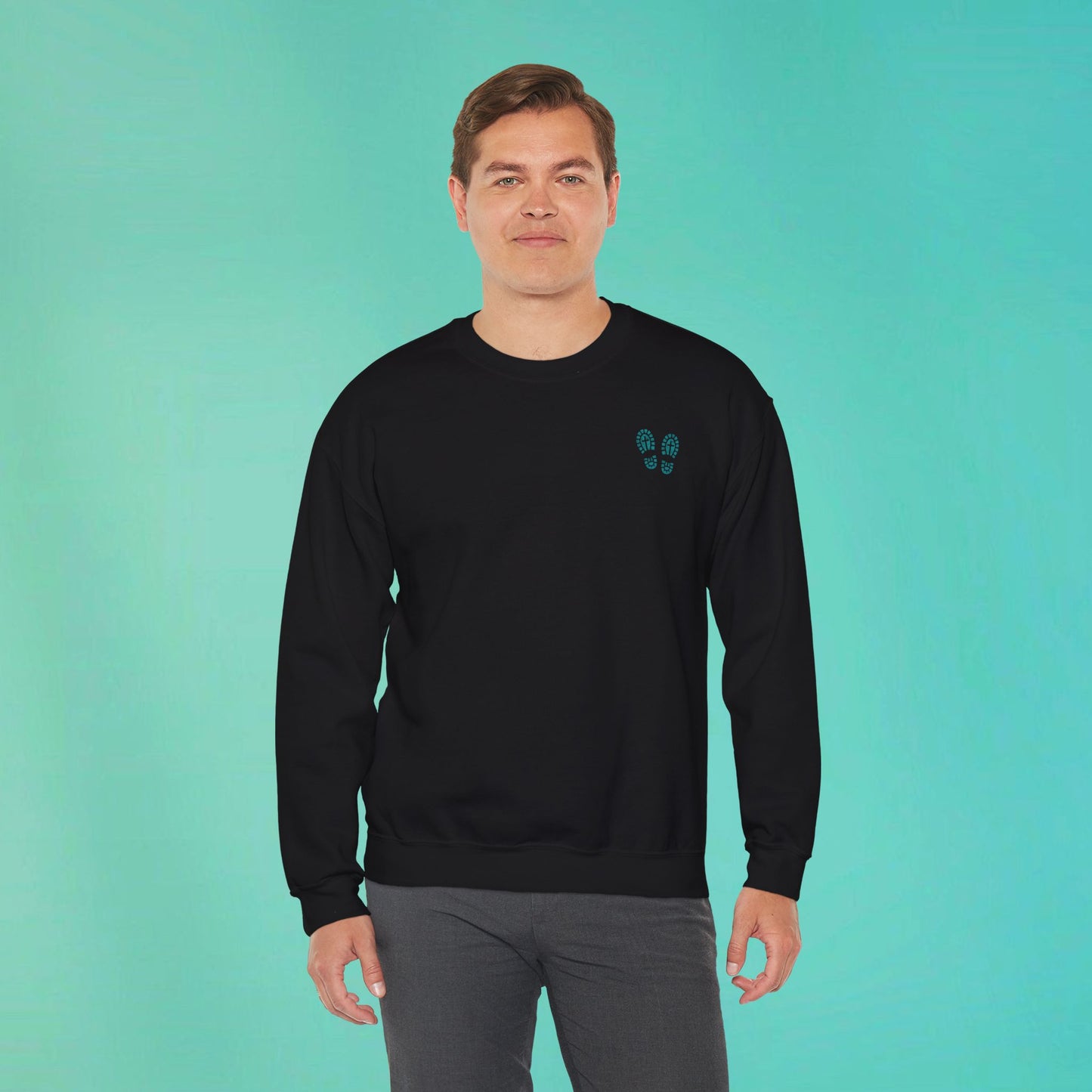 Sunday Running Club Black Distressed Teal Sweatshirt