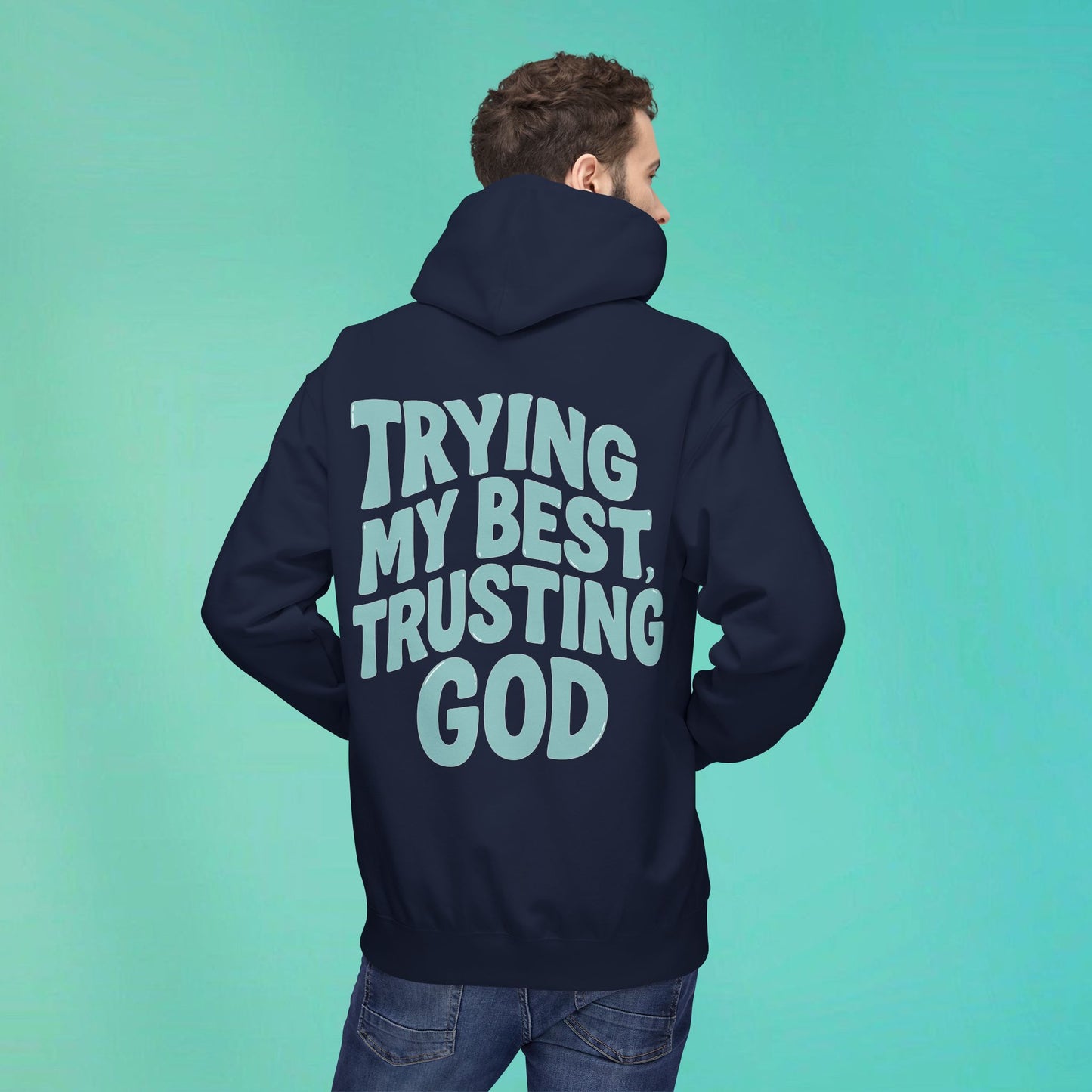 Trying My Best Navy Hoodie