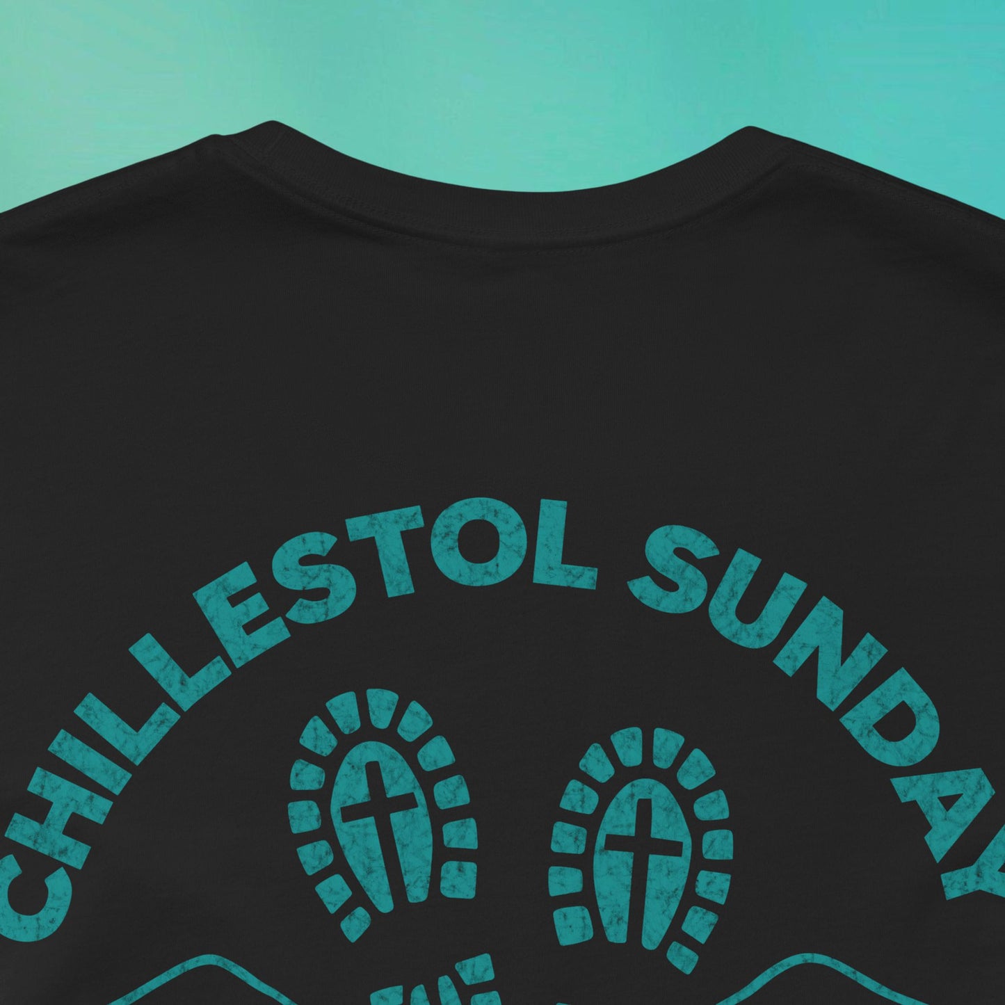Sunday Running Club Black Distressed Teal Tee
