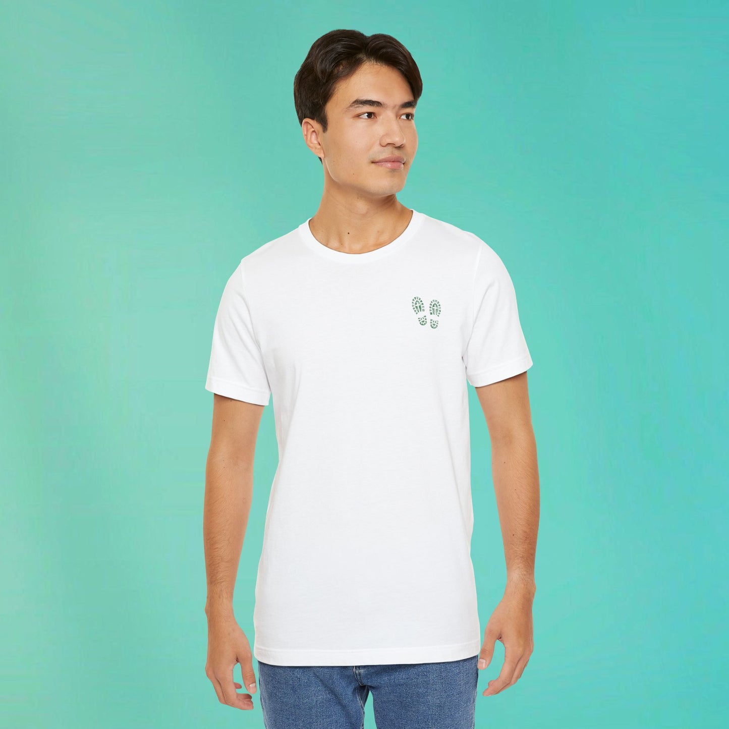 Sunday Running Club White Distressed Green Tee