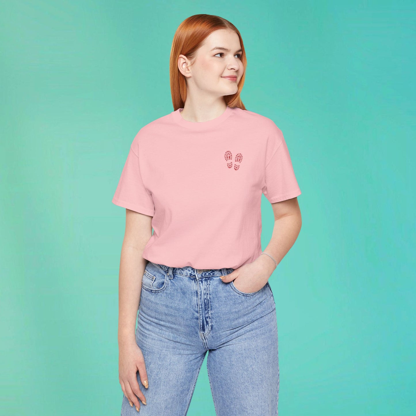 Sunday Running Club Pink Distressed Red Tee