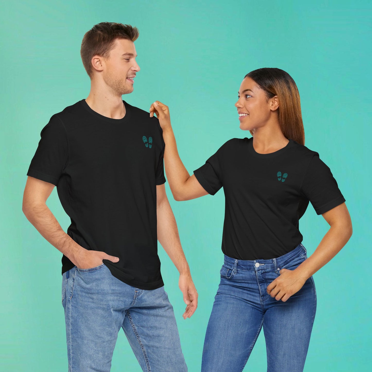 Sunday Running Club Black Distressed Teal Tee