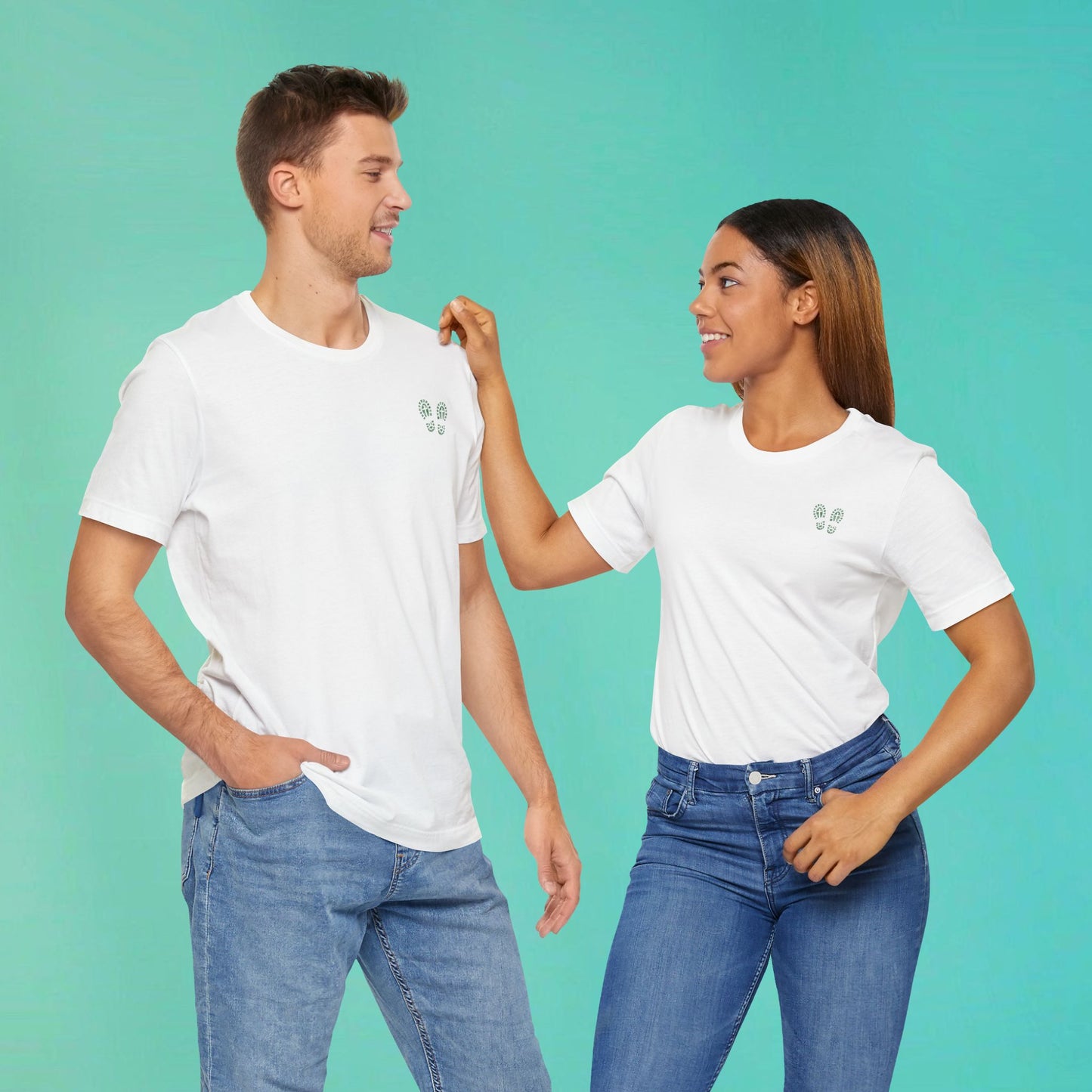 Sunday Running Club White Distressed Green Tee