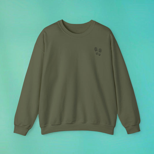 Sunday Running Club Military Green Distressed Black Sweatshirt