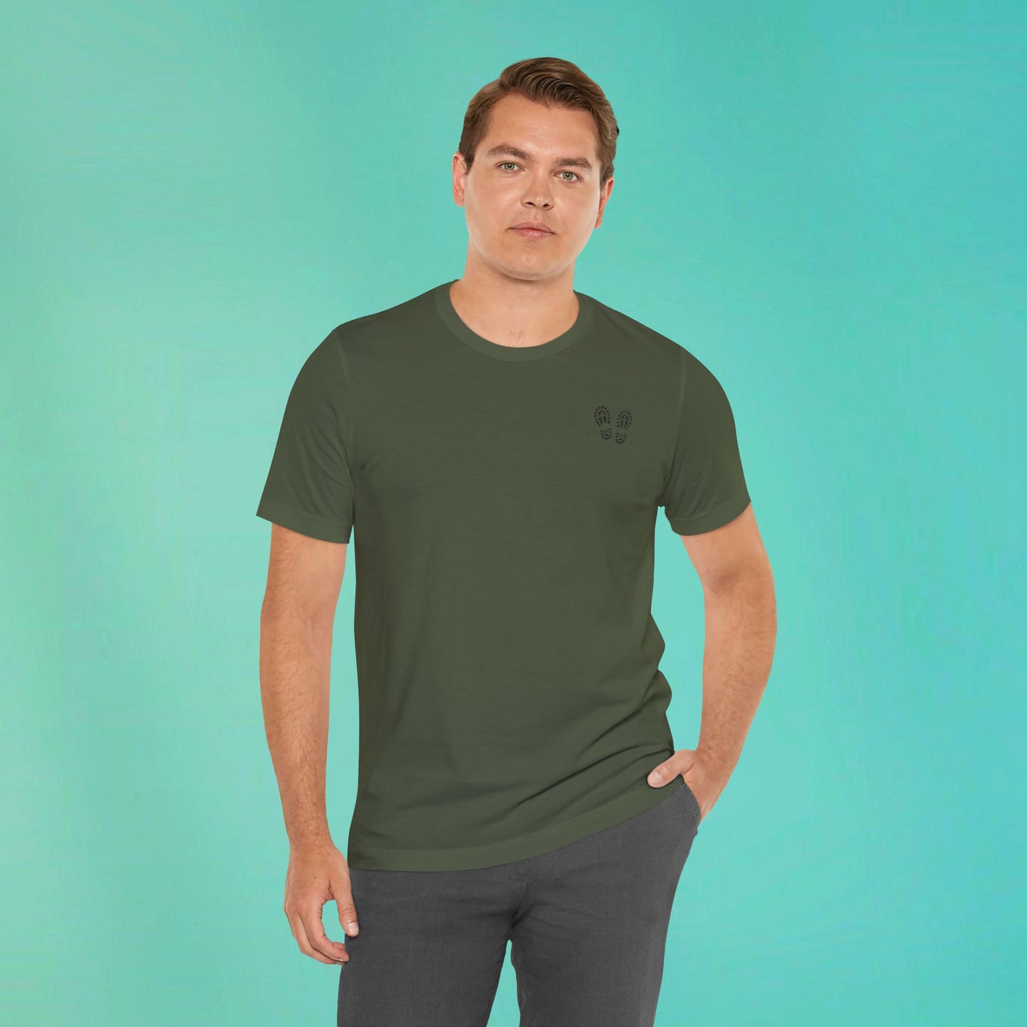 Sunday Running Club Military Green Distressed Black Tee