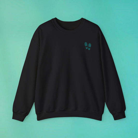 Sunday Running Club Black Distressed Teal Sweatshirt