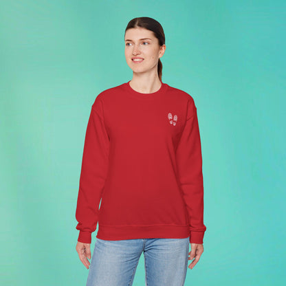 Sunday Running Club Red Distressed White Sweatshirt