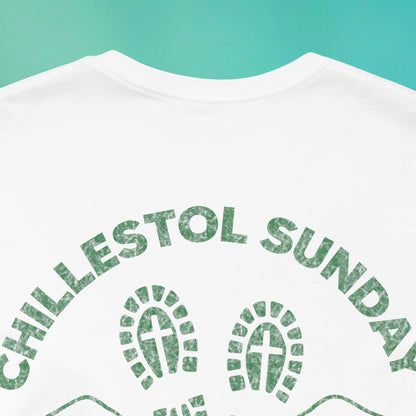 Sunday Running Club White Distressed Green Tee