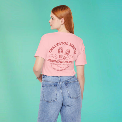 Sunday Running Club Pink Distressed Red Tee