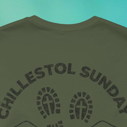Sunday Running Club Military Green Distressed Black Tee